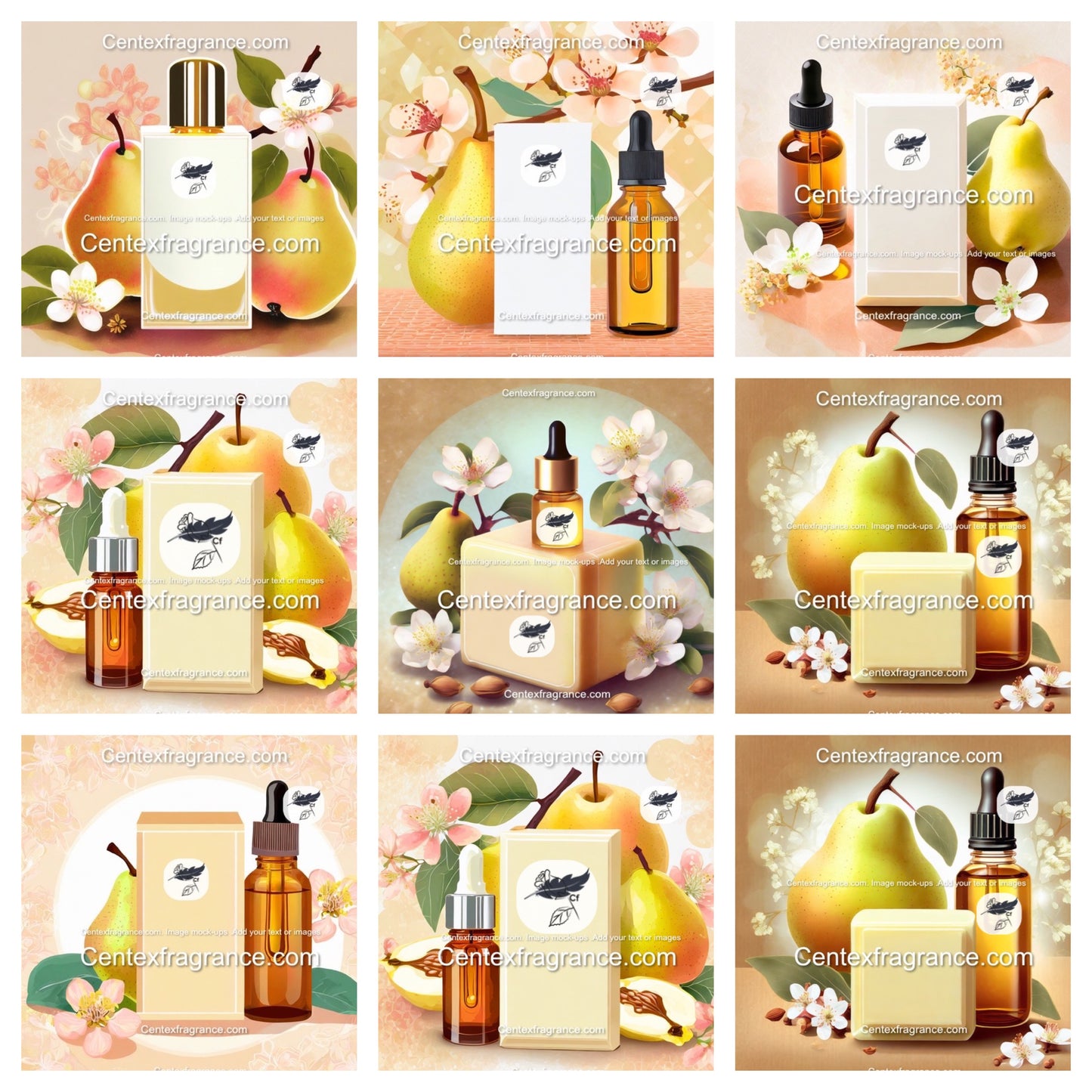 Sample july pack july2024 cf4 pear essential oil Images included in collage