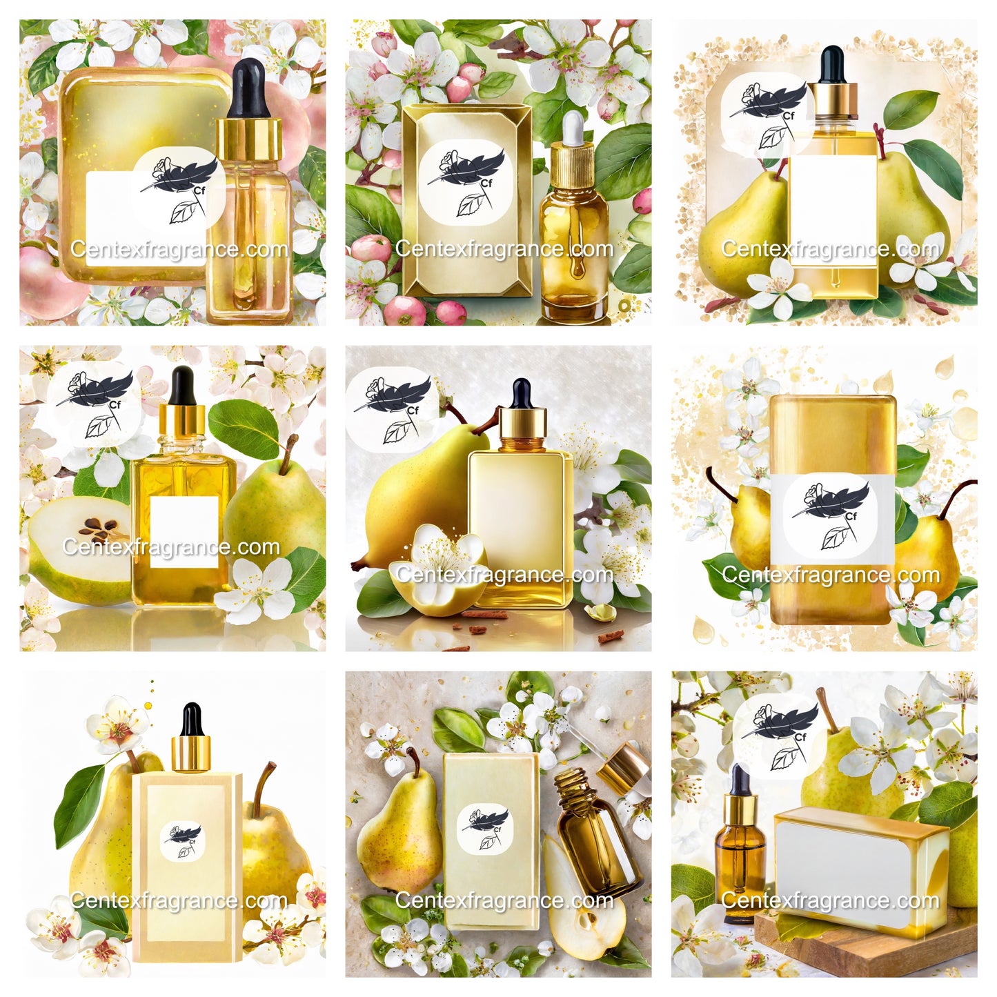 Sample july pack july2024 cf4 pear essential oil Images included in collage