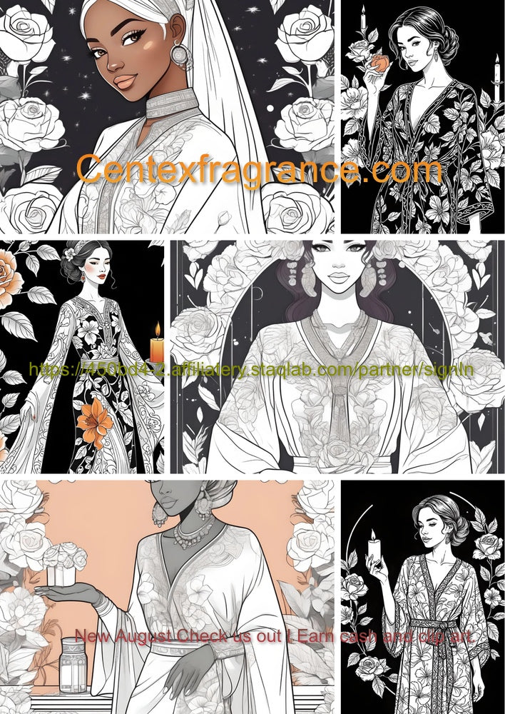 Sample pack July cf49 includes6 individual Digital Download Lady wearing kaftan relaxing candle light