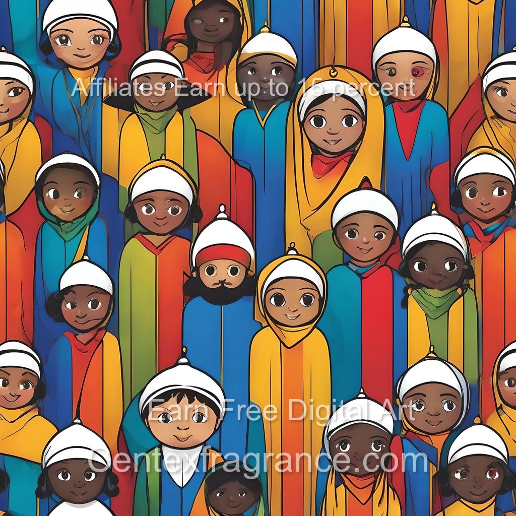 Sept Samplecf303 Children’s themed art Group Multiethnic image pack