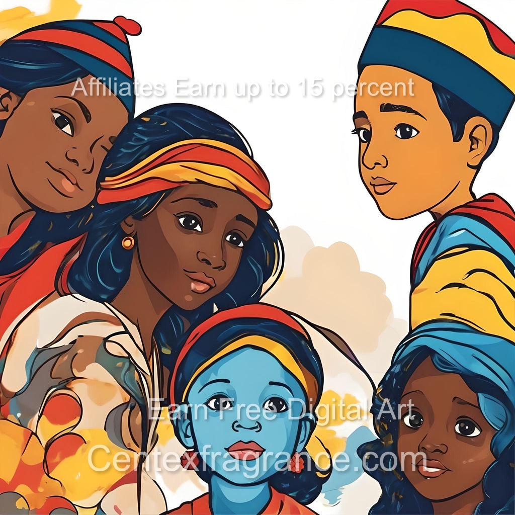 Sept Samplecf303 Children’s themed art Group Multiethnic image pack