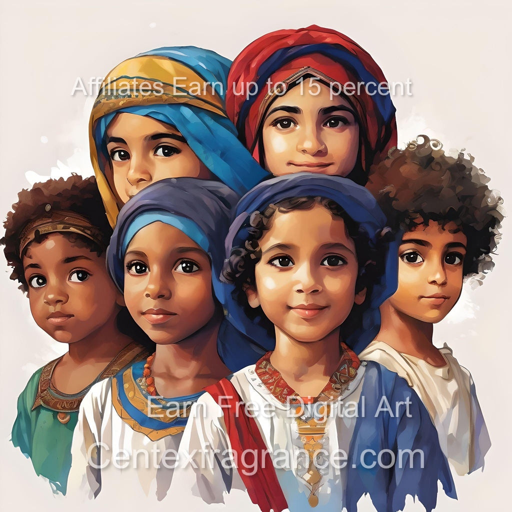 Sept Samplecf303 Children’s themed art Group Multiethnic image pack