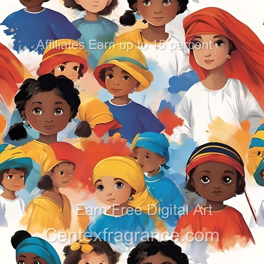 Sept Samplecf303 Children’s themed art Group Multiethnic image pack