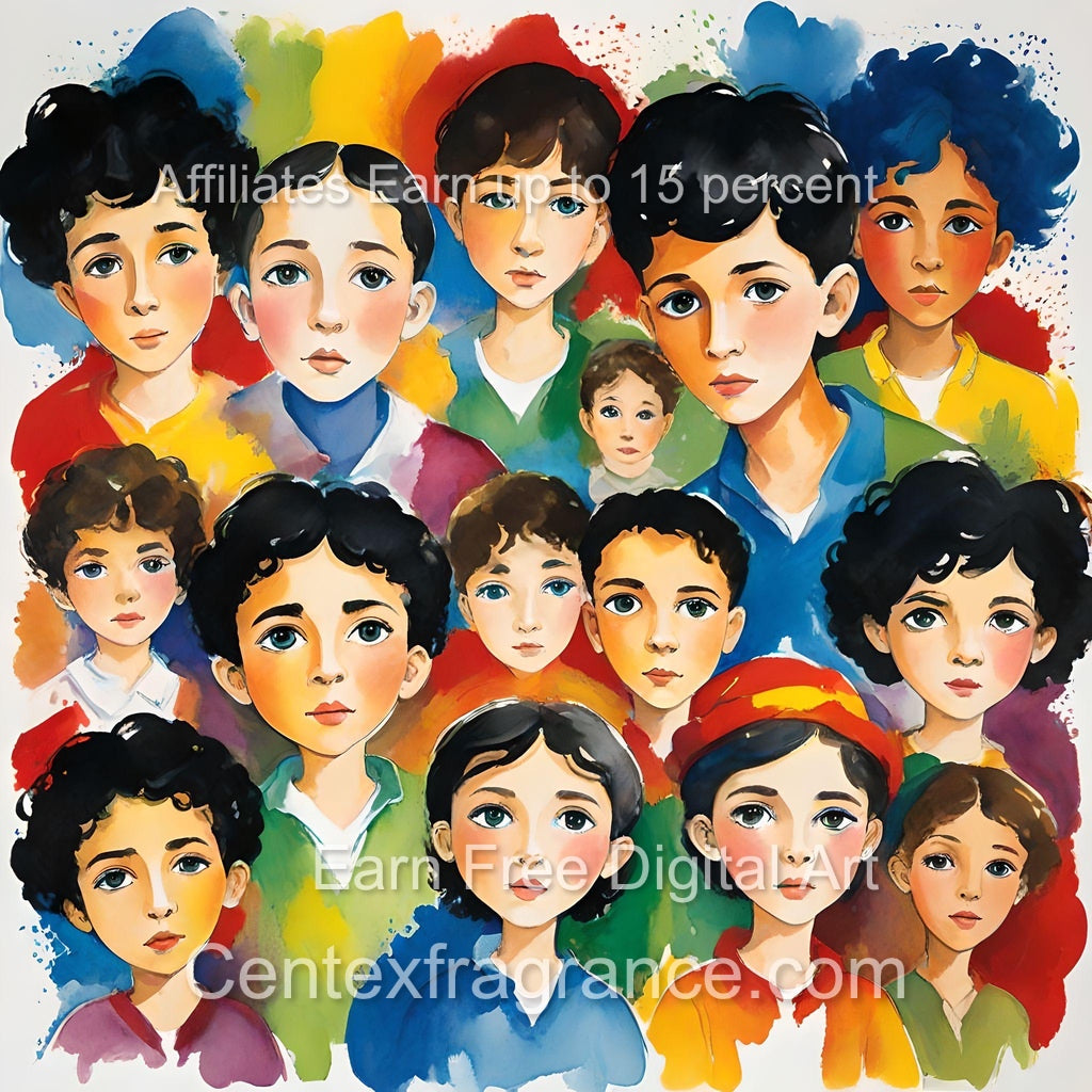 Sept Samplecf303 Children’s themed art Group Multiethnic image pack