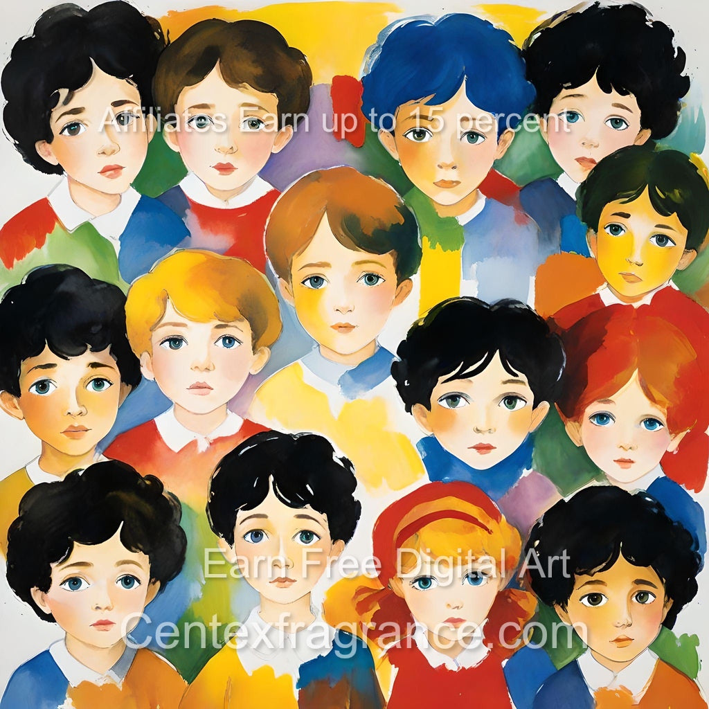 Sept Samplecf303 Children’s themed art Group Multiethnic image pack