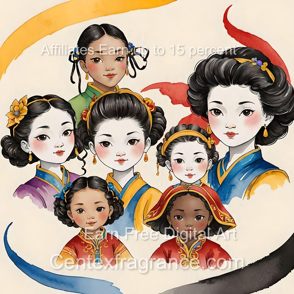 Sept Samplecf303 Children’s themed art Group Multiethnic image pack