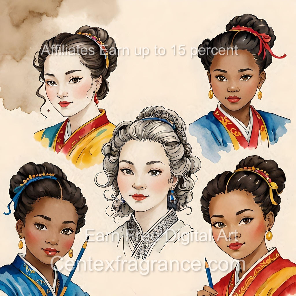 Sept Samplecf303 Children’s themed art Group Multiethnic image pack