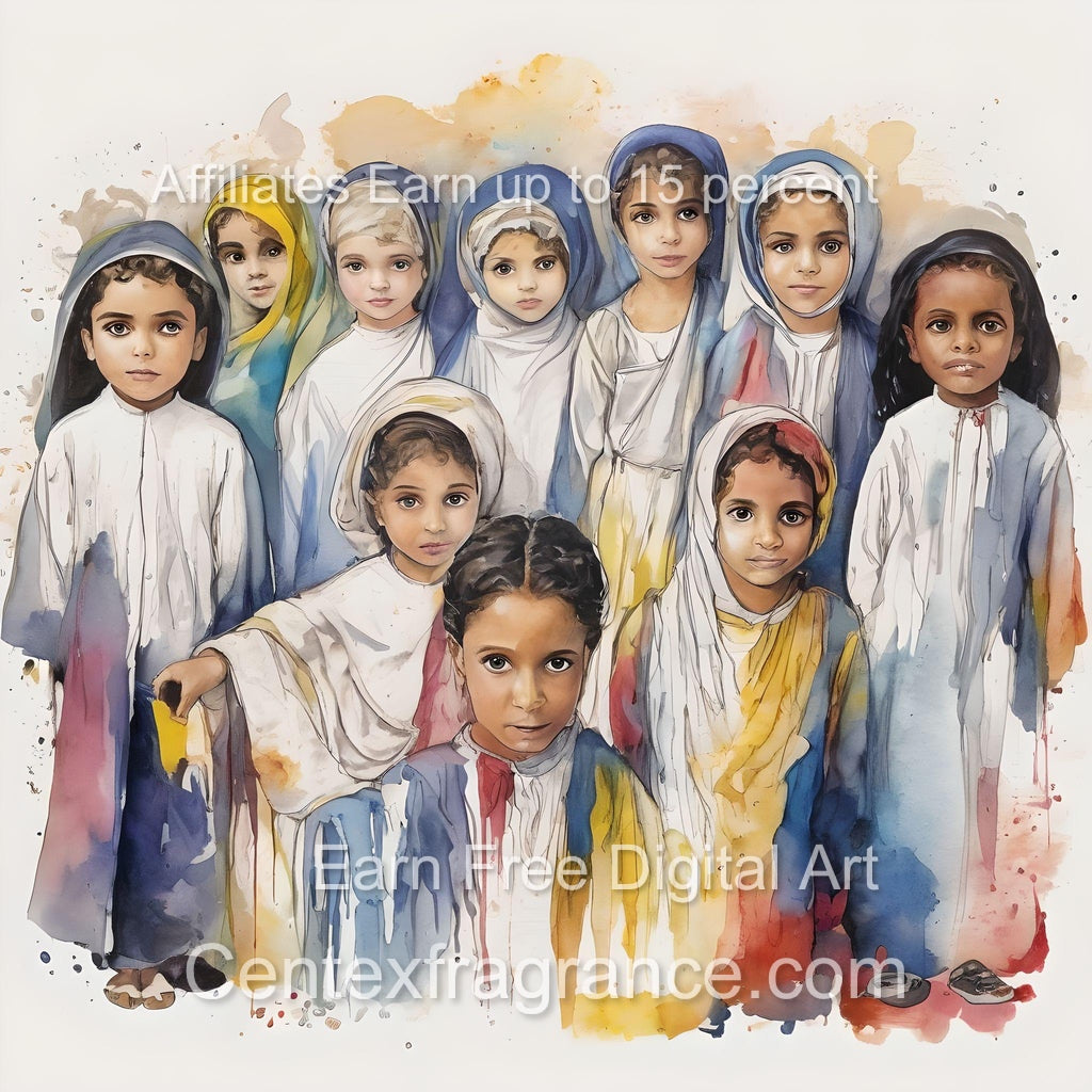 Sept Samplecf303 Children’s themed art Group Multiethnic image pack