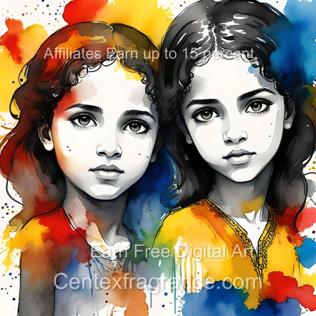 Sept Samplecf303 Children’s themed art Group Multiethnic image pack
