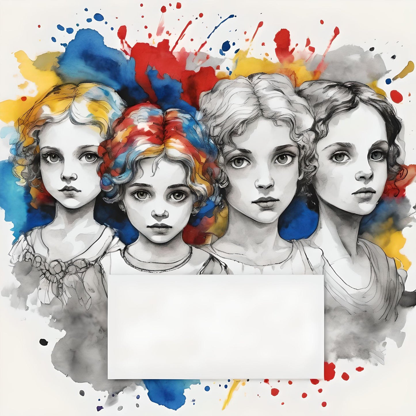 Sept Samplecf303 Children’s themed art Group Multiethnic image pack