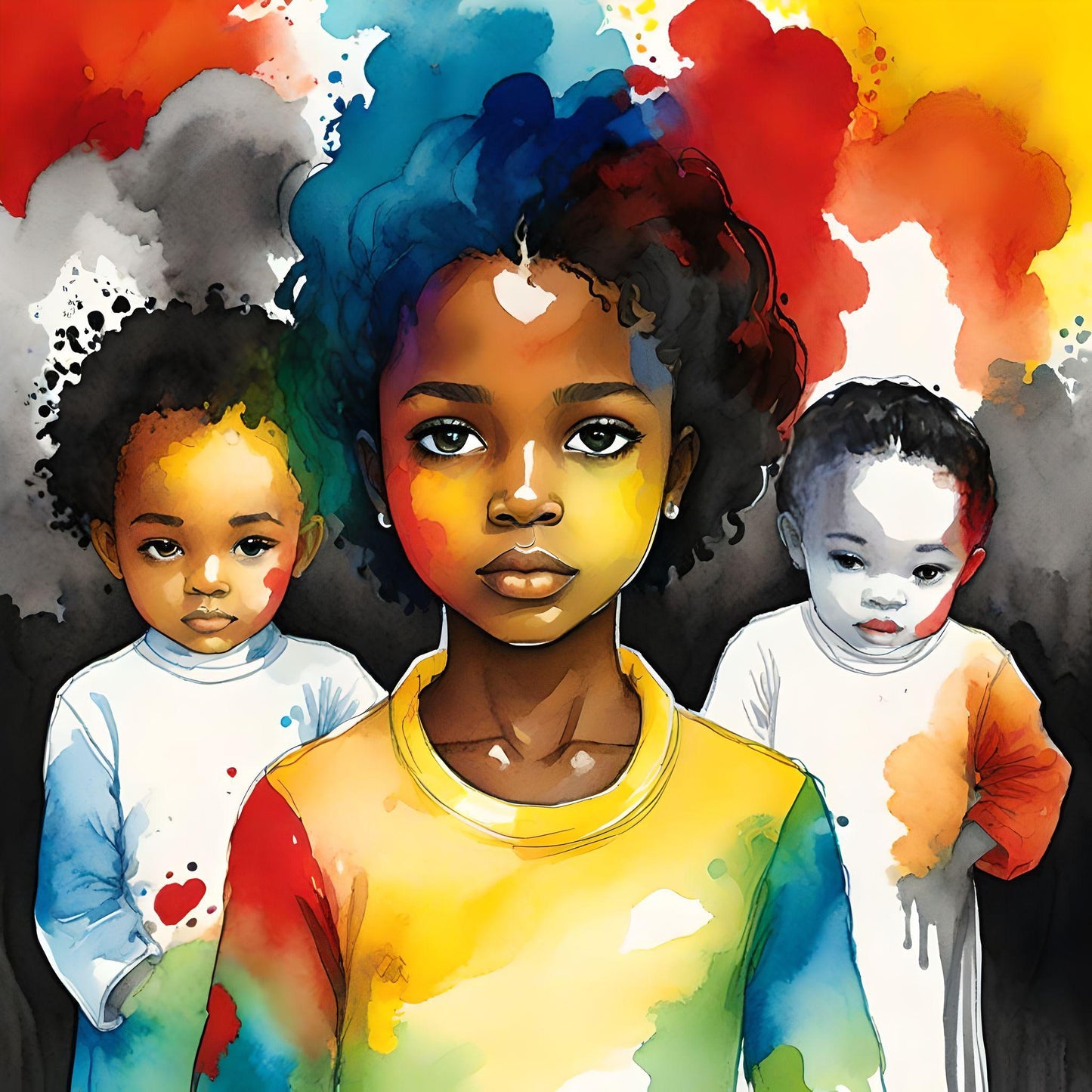 Sept Samplecf303 Children’s themed art Group Multiethnic image pack