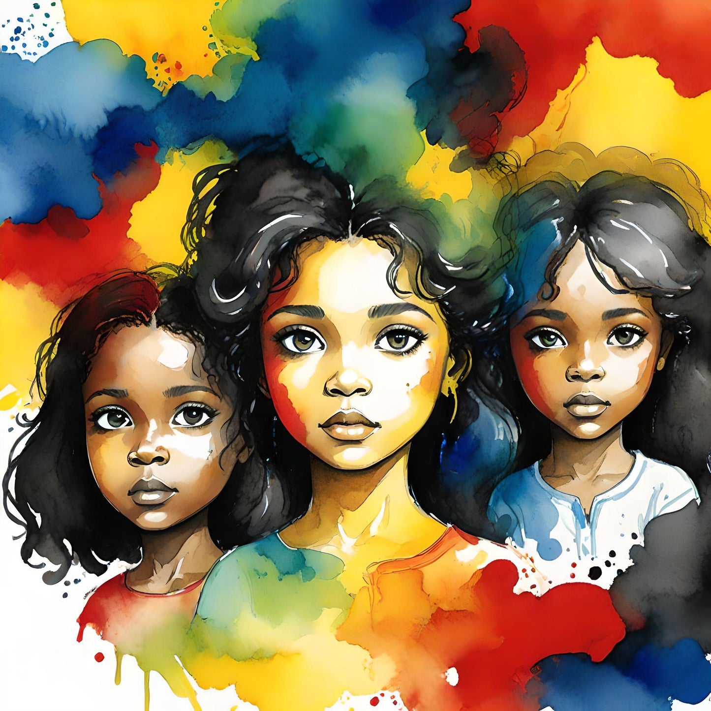 Sept Samplecf303 Children’s themed art Group Multiethnic image pack