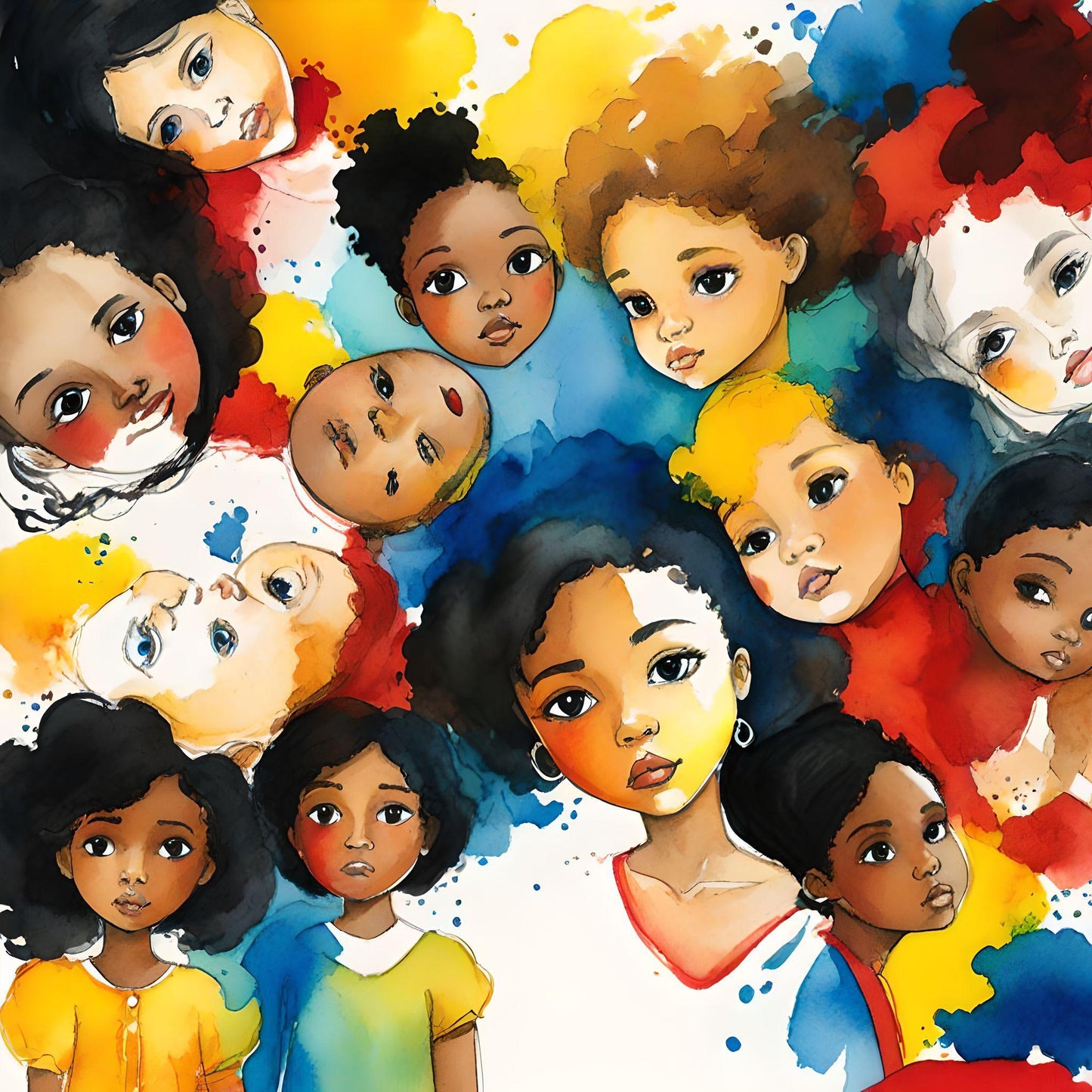 Sept Samplecf303 Children’s themed art Group Multiethnic image pack