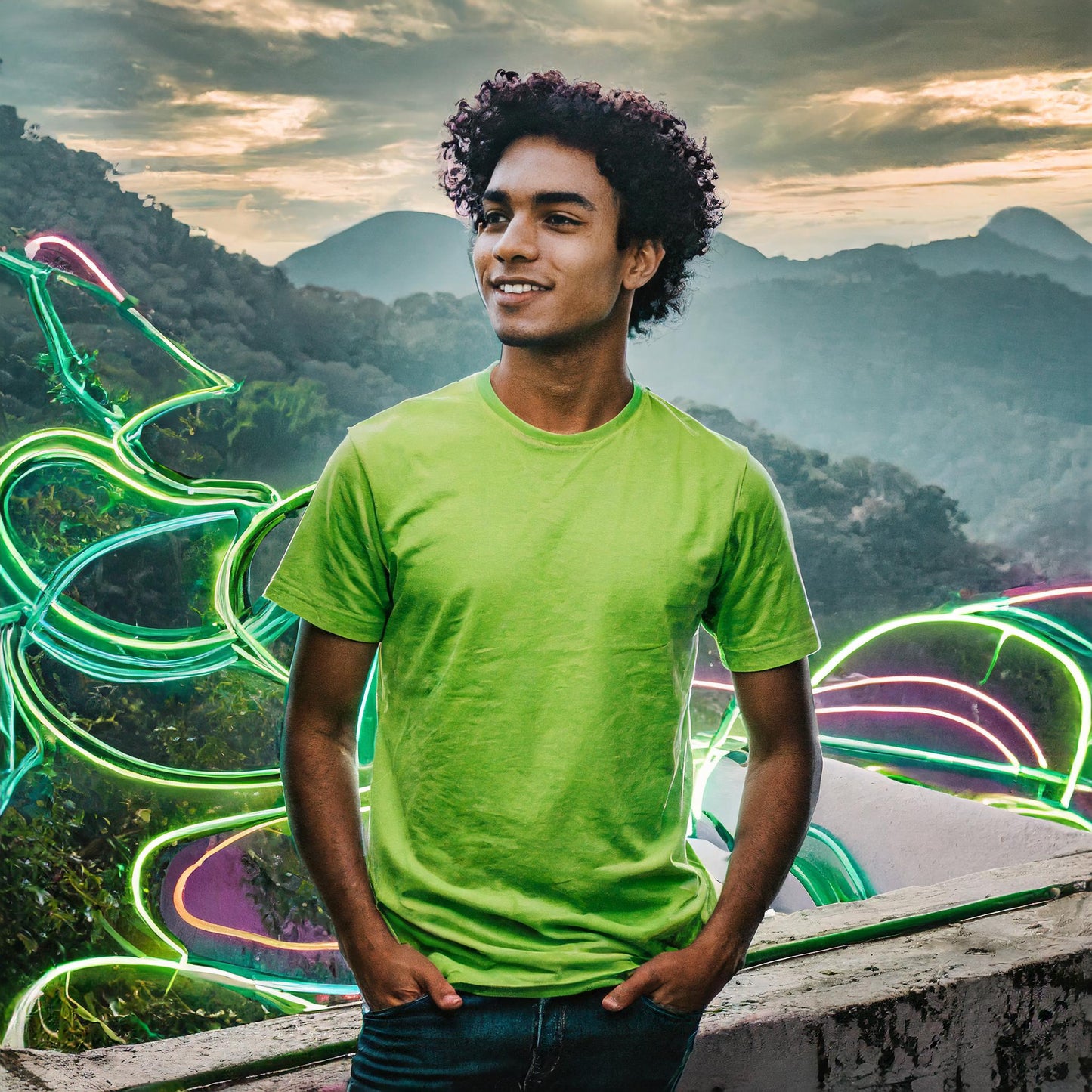 August sample pack item Cf75 Digital download Mixed lot Neon Green and Orange T shirt mick ups