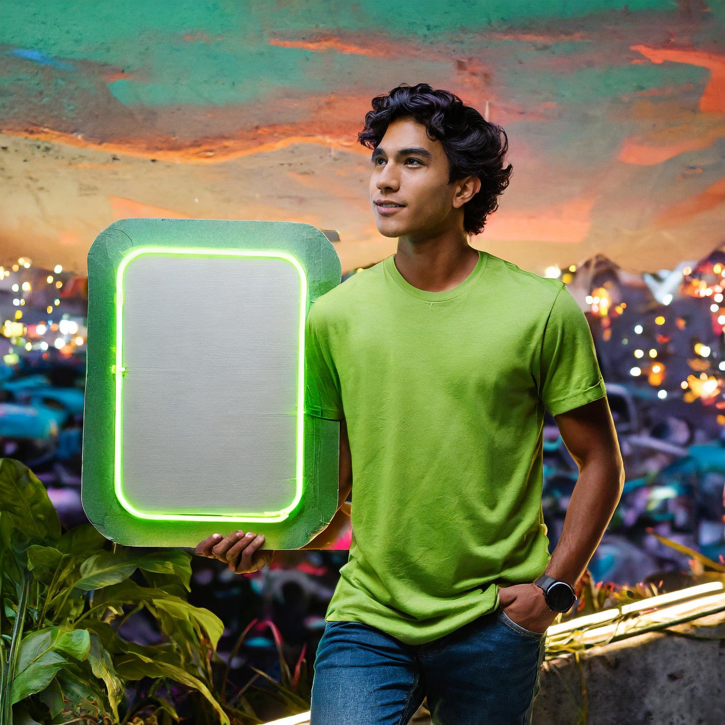 August sample pack item Cf75 Digital download Mixed lot Neon Green and Orange T shirt mick ups