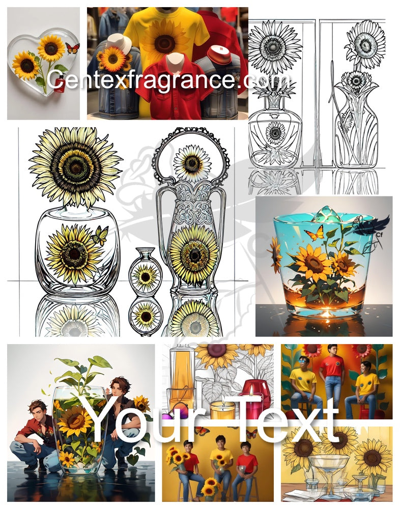 Sample pack Sunflowers for Set one stock photography product label images cf17 Includes 12 plus images