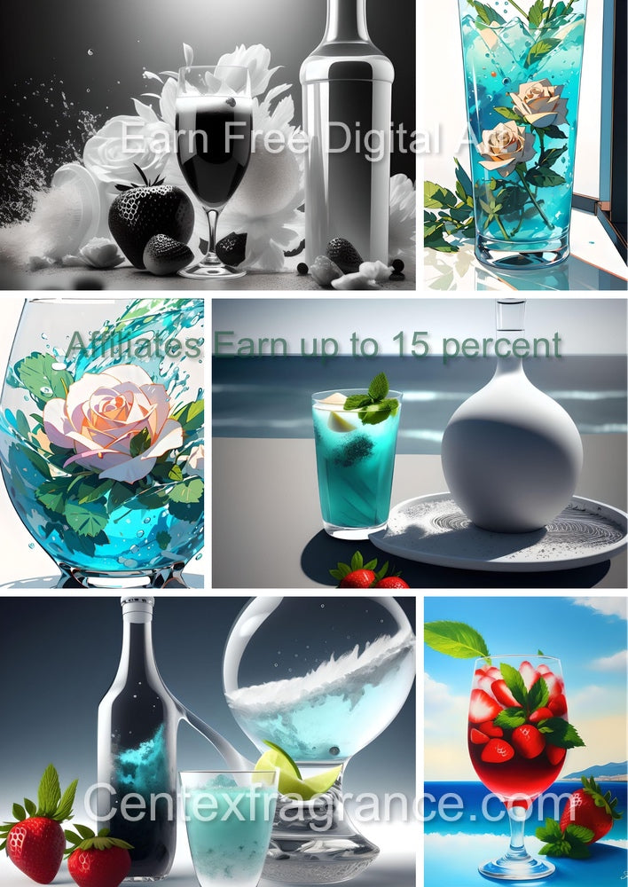 August Sample pack item cf90 Beverage Art in Blue Strawberry. Digital Download