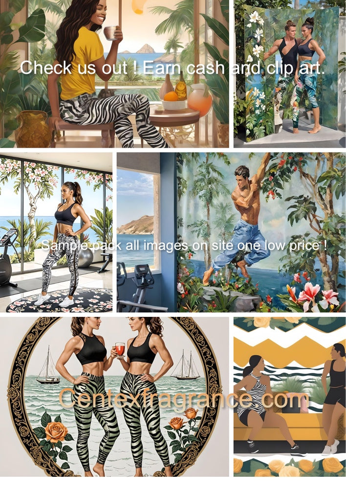 Sample pack item July cf66 Gym Cruise Digital download Includes individual items shown on collage