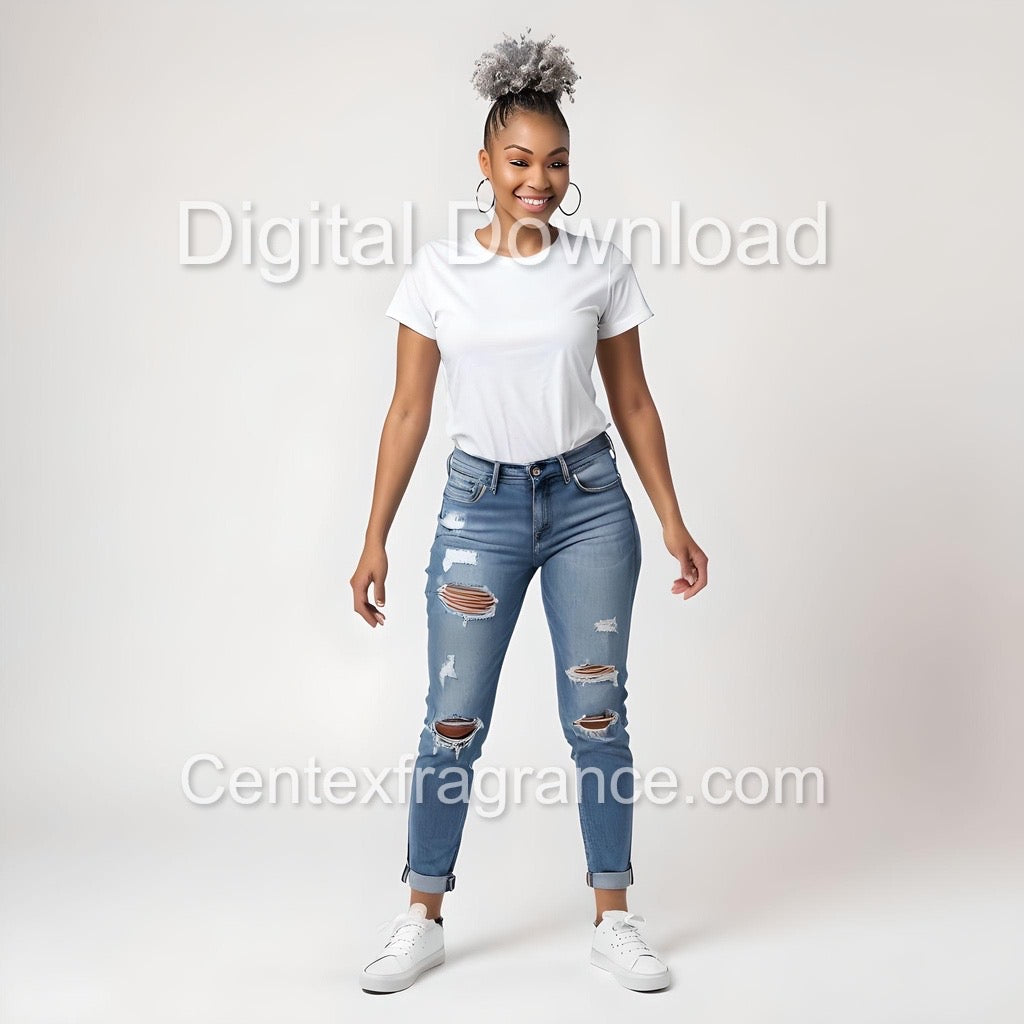 AugSample pack item238 Digital Download images Tshirt Mock -ups African American and Hispanic models