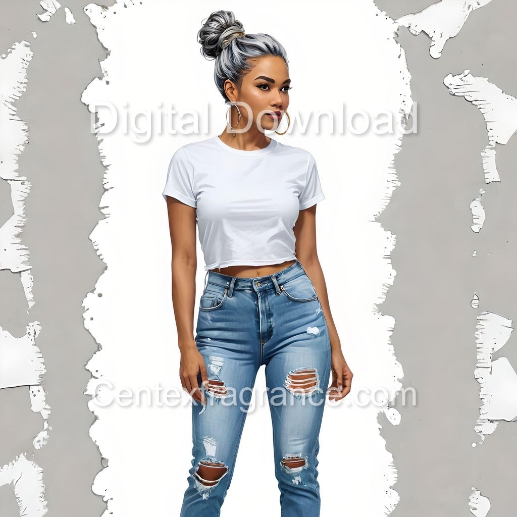 AugSample pack item238 Digital Download images Tshirt Mock -ups African American and Hispanic models