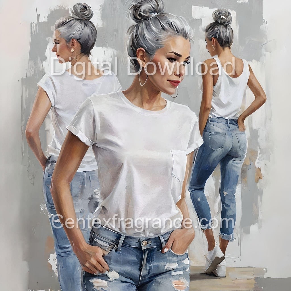 AugSample pack item238 Digital Download images Tshirt Mock -ups African American and Hispanic models