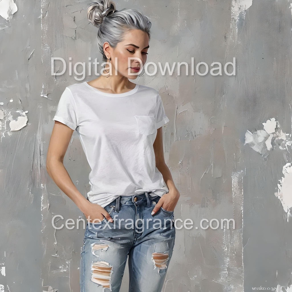 AugSample pack item238 Digital Download images Tshirt Mock -ups African American and Hispanic models