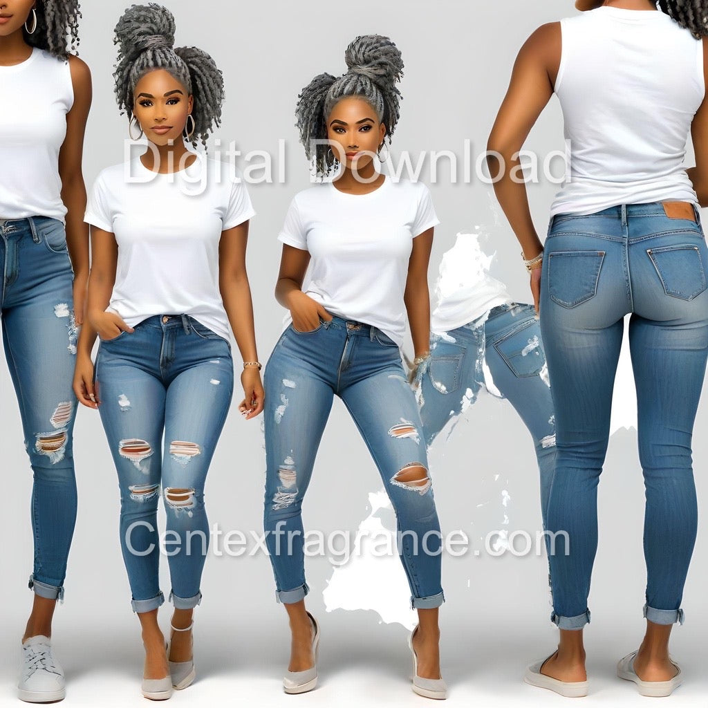 AugSample pack item238 Digital Download images Tshirt Mock -ups African American and Hispanic models
