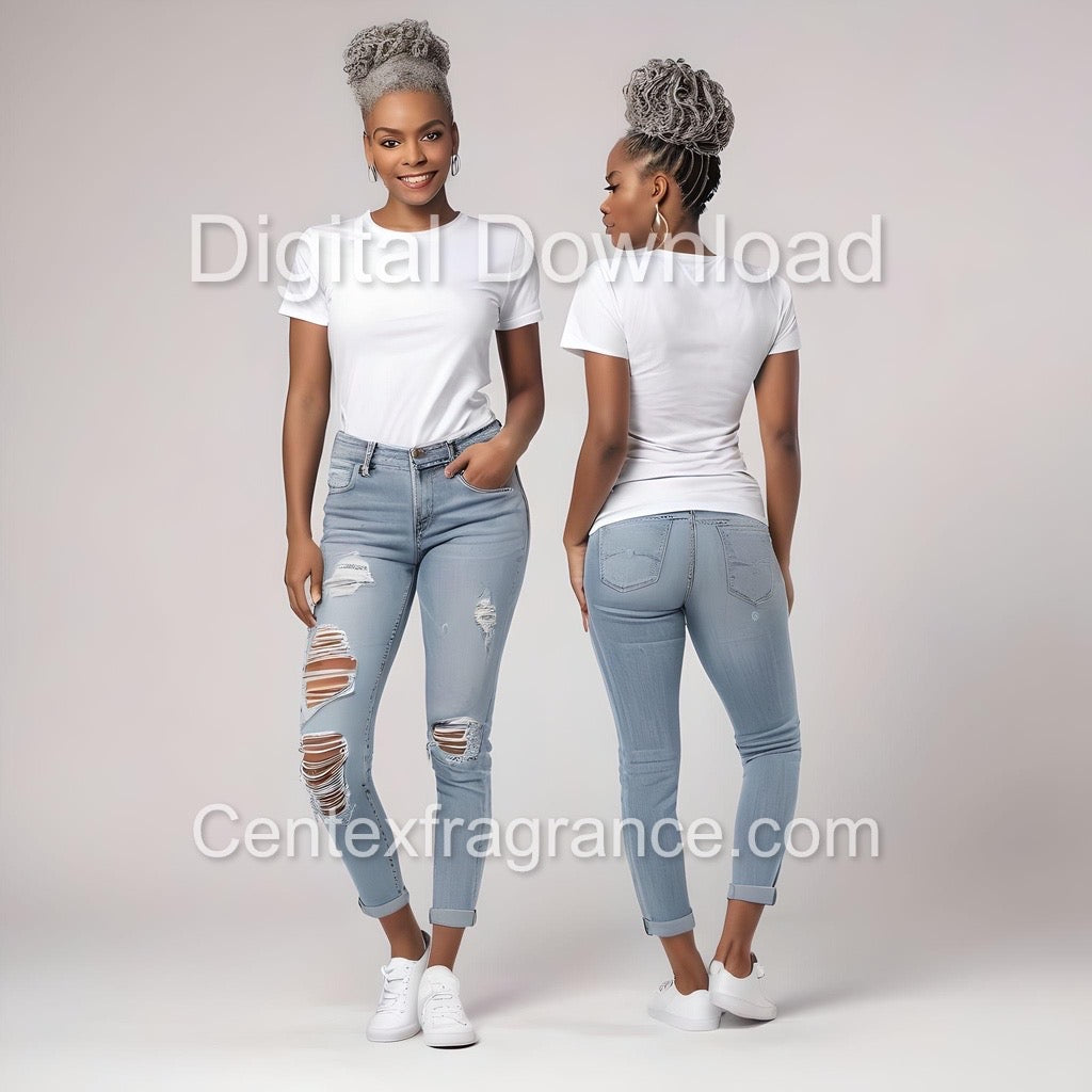 AugSample pack item238 Digital Download images Tshirt Mock -ups African American and Hispanic models