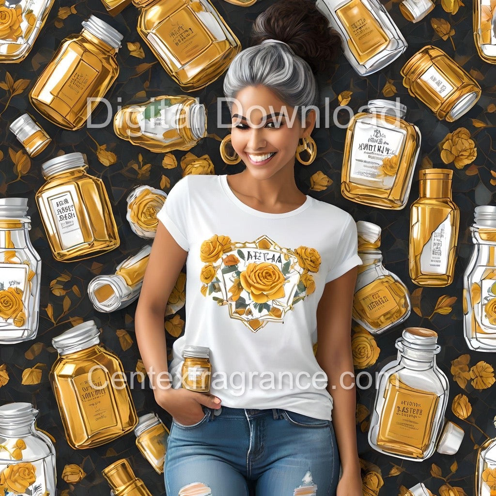 AugSample Pack Itemcf239 33 images tshirt denim fragrance themed prints Digital Download