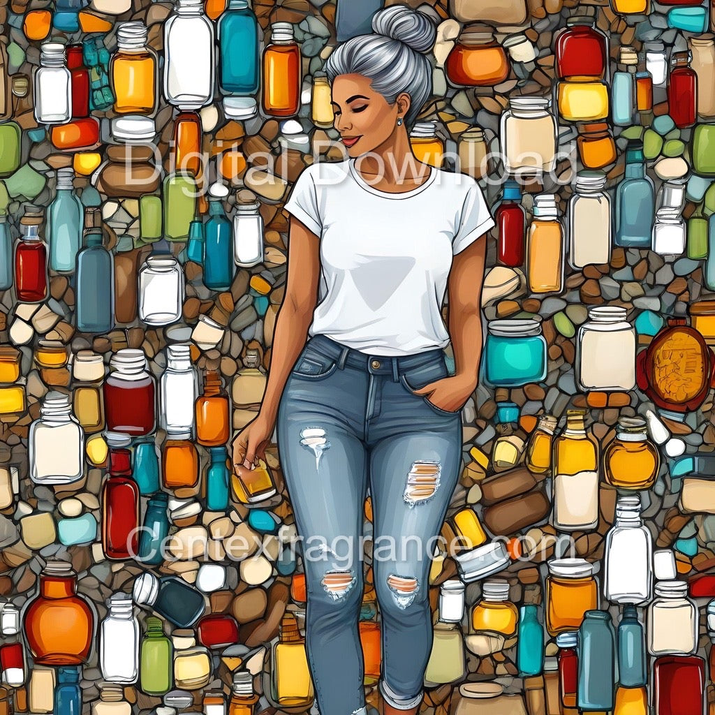 AugSample Pack Itemcf239 33 images tshirt denim fragrance themed prints Digital Download