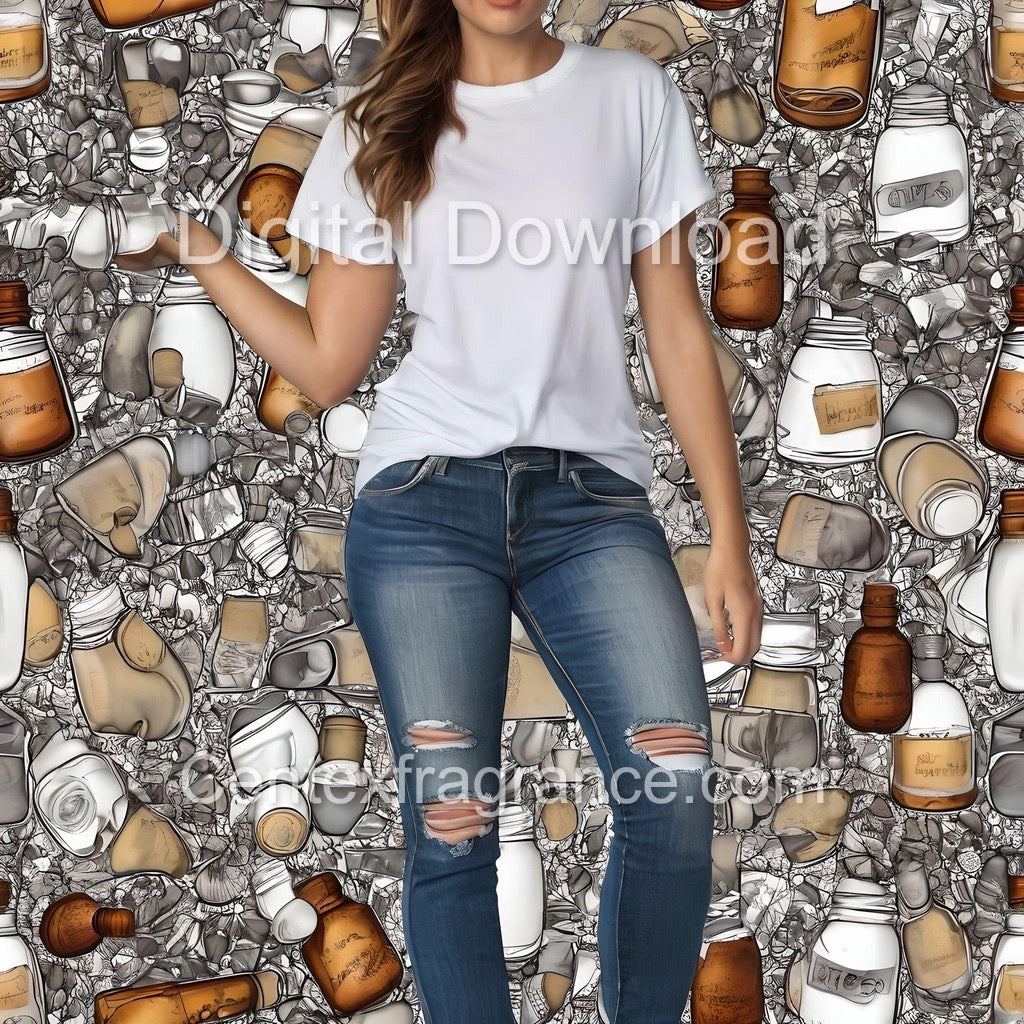 AugSample Pack Itemcf239 33 images tshirt denim fragrance themed prints Digital Download