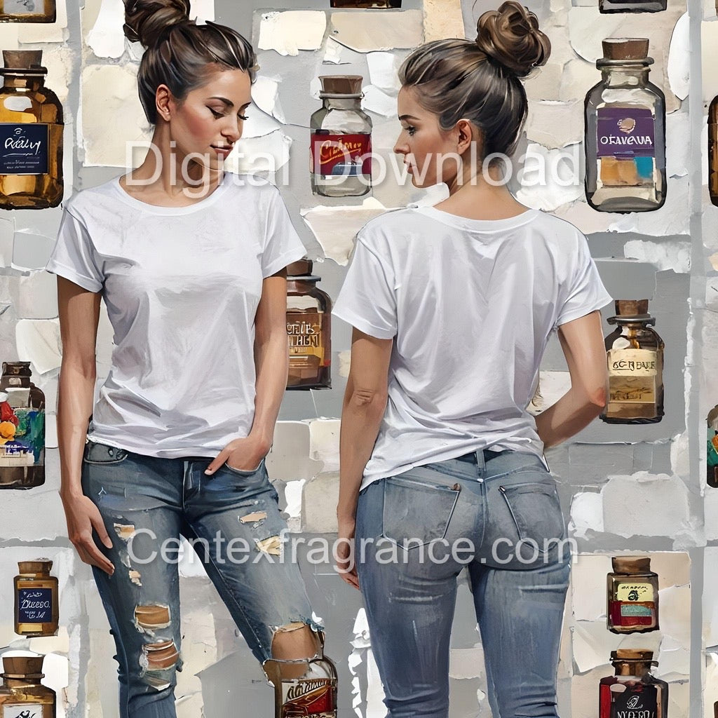 AugSample Pack Itemcf239 33 images tshirt denim fragrance themed prints Digital Download