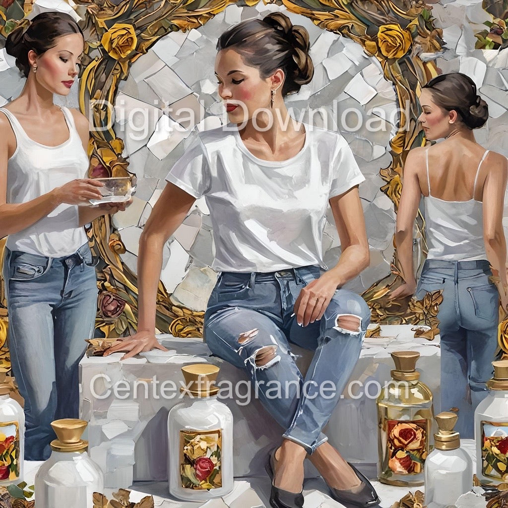 AugSample Pack Itemcf239 33 images tshirt denim fragrance themed prints Digital Download