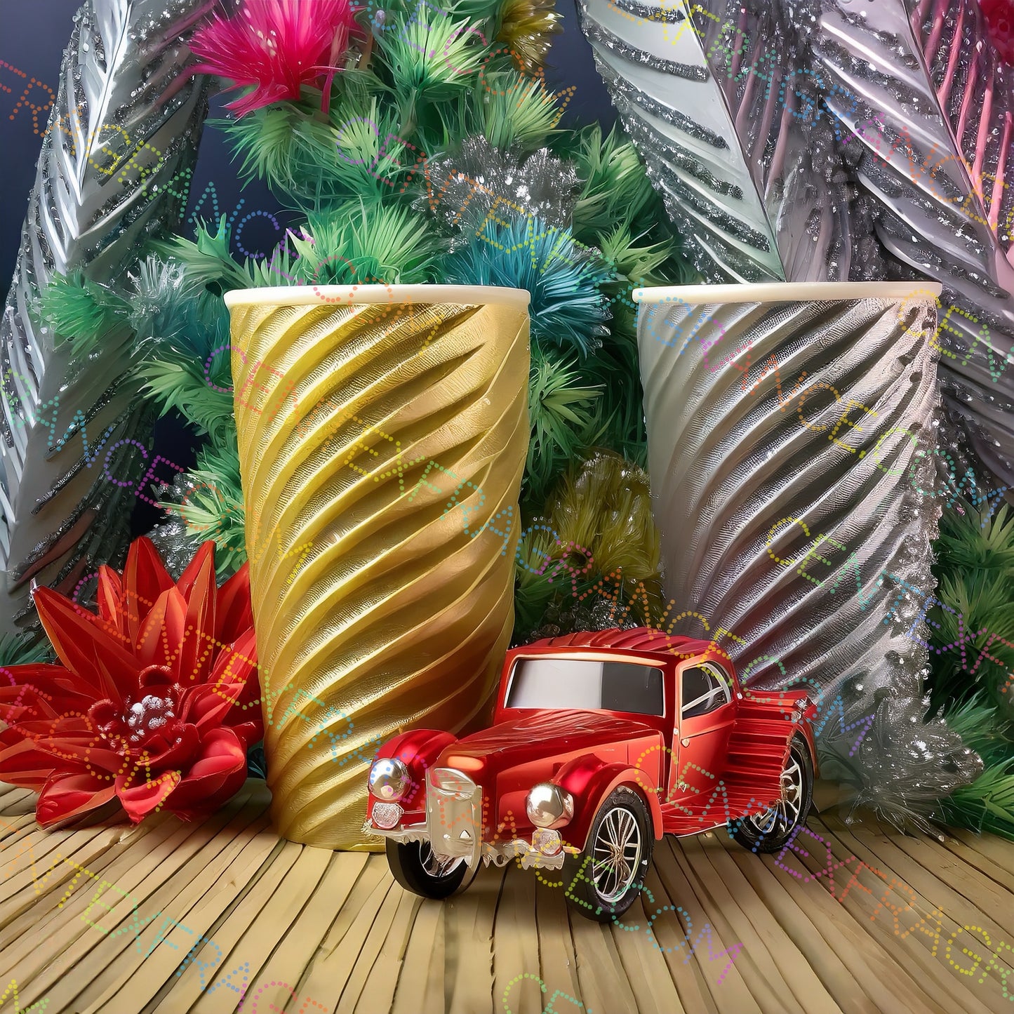 CFCS 01047112. Classic Cars and Tumblers Red Hot Clip Art