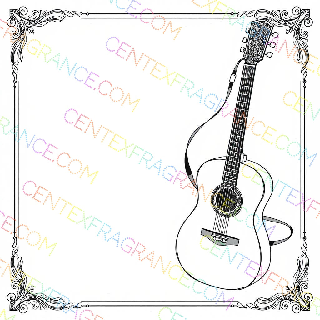 CFCS 0109112 Coloring Sheets, Stationary Music guitar Stationary. images