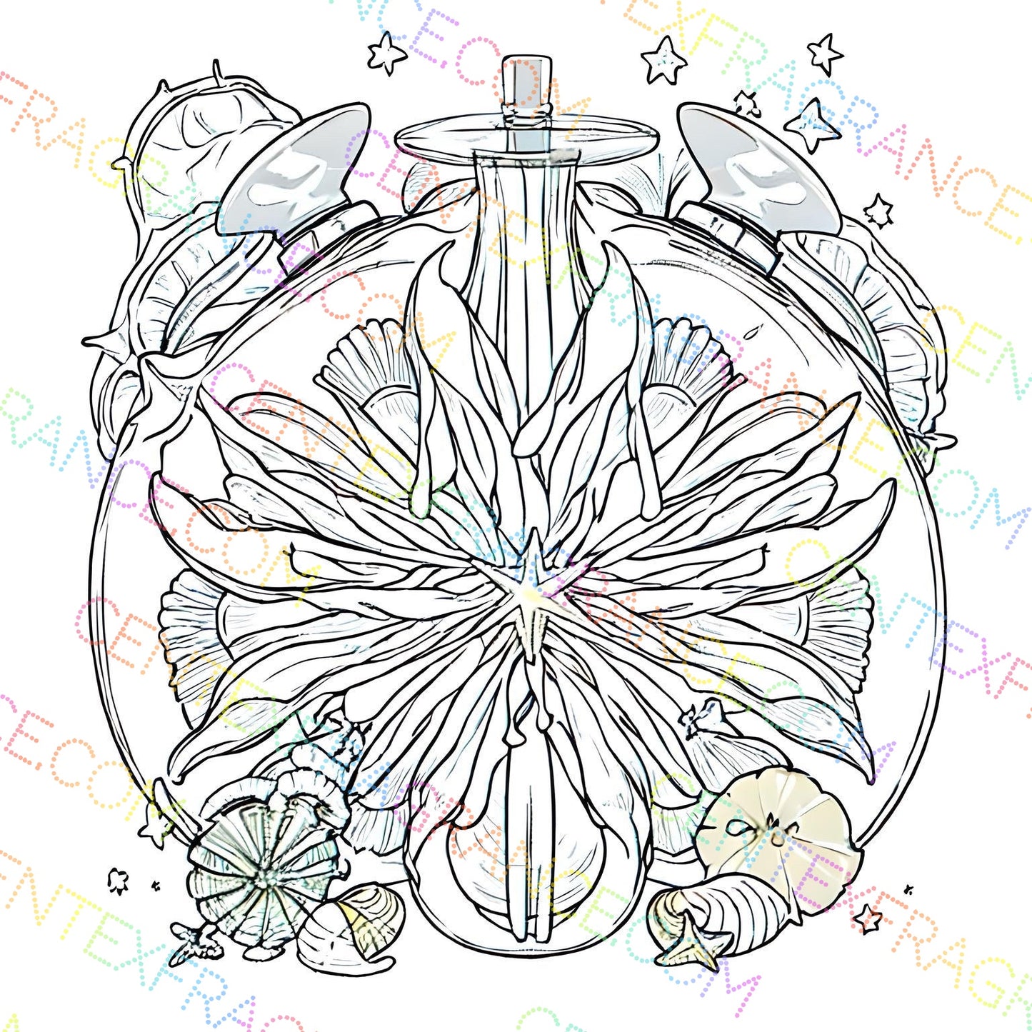 CFCS 01045112 Fragrance Clipart Sand and Shell Sketch Version