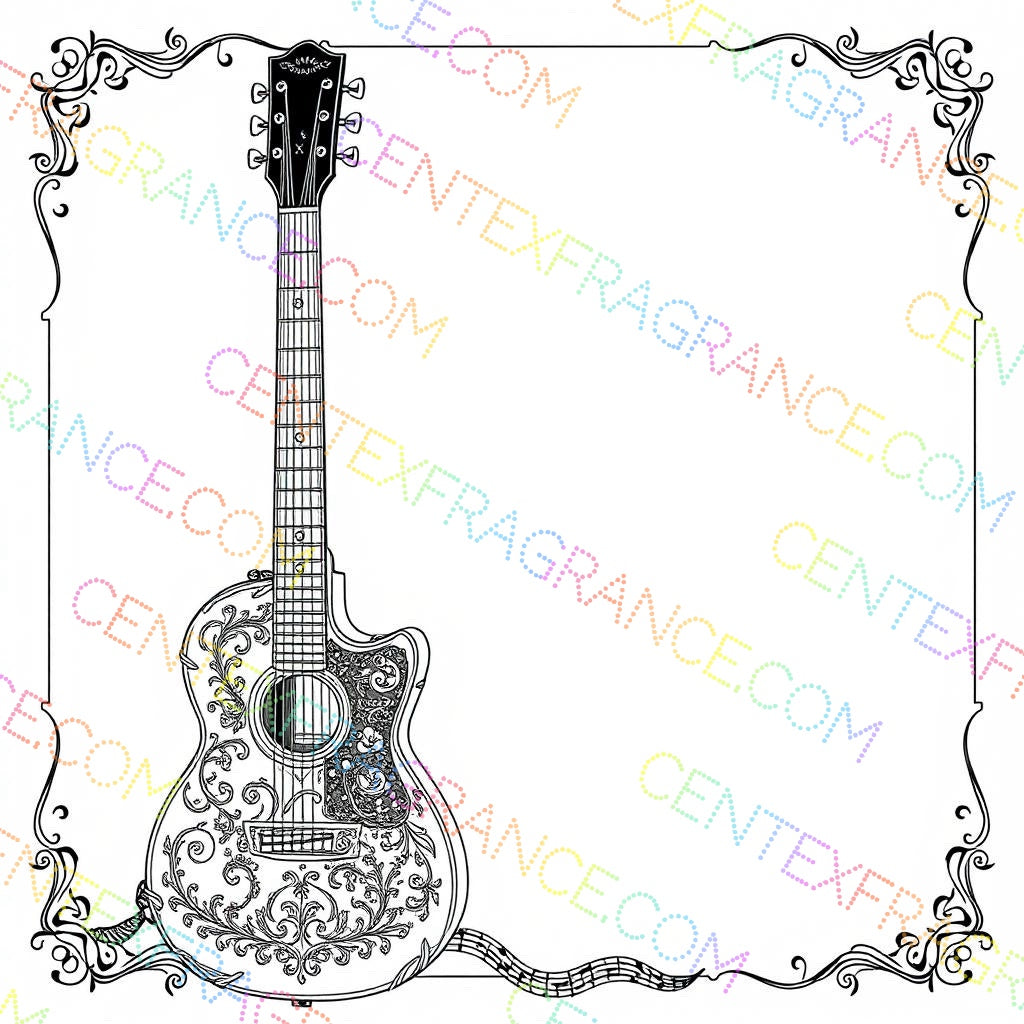 CFCS 0109112 Coloring Sheets, Stationary Music guitar Stationary. images