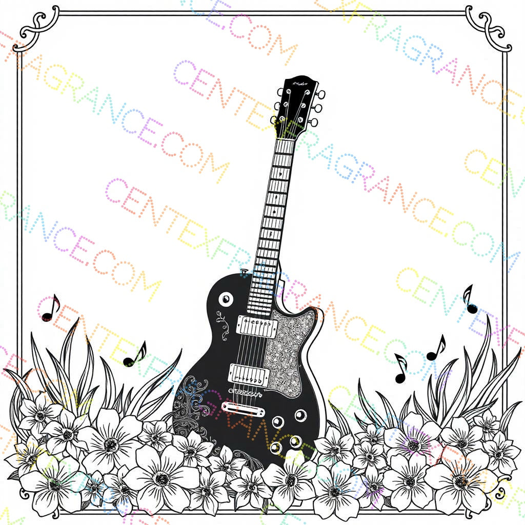 CFCS 0109112 Coloring Sheets, Stationary Music guitar Stationary. images