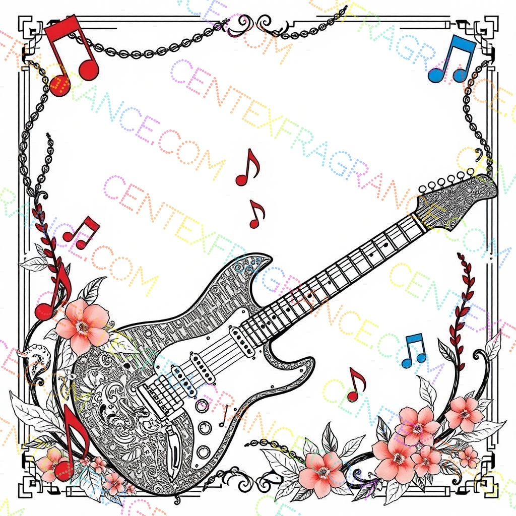 CFCS 0109112 Coloring Sheets, Stationary Music guitar Stationary. images