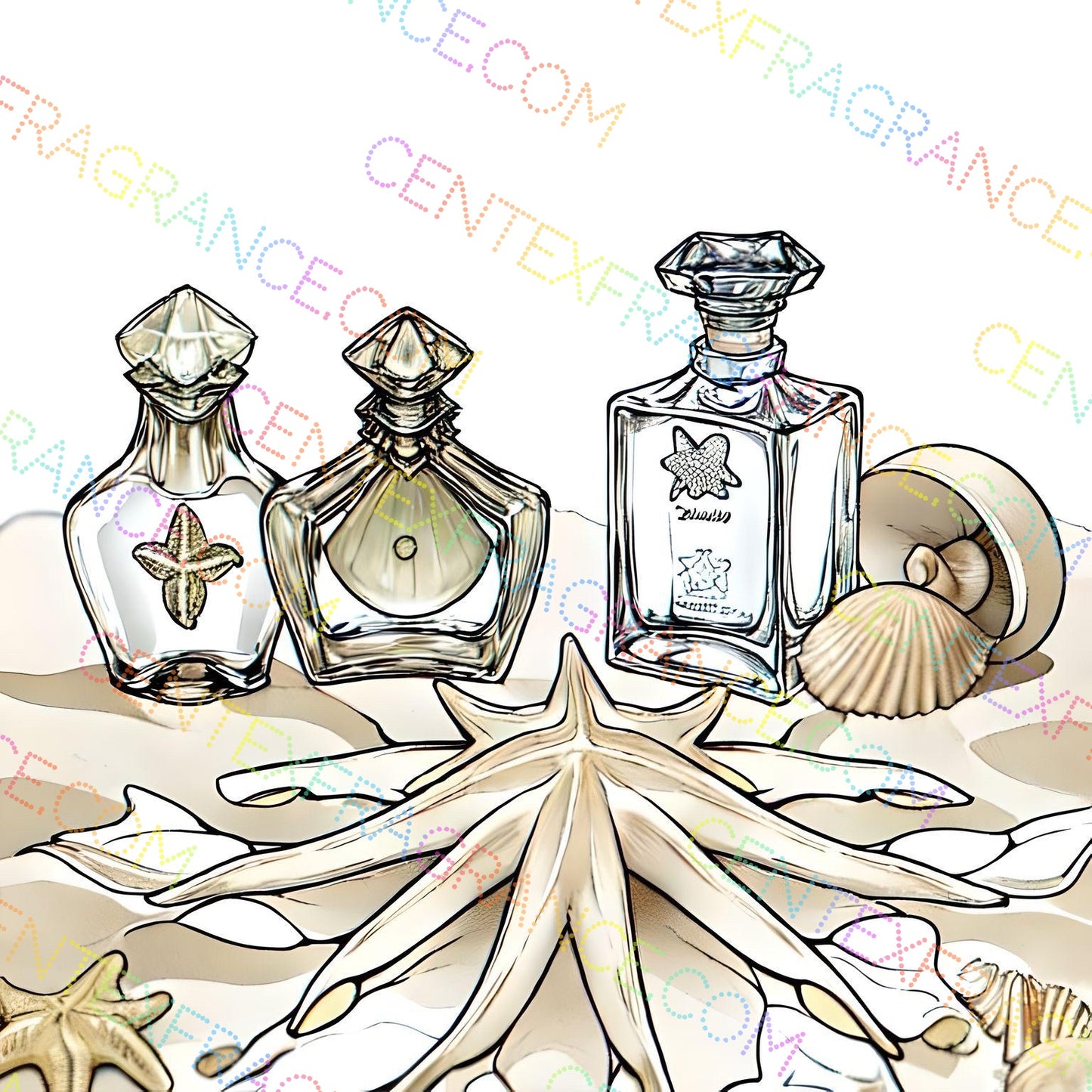 CFCS 01045112 Fragrance Clipart Sand and Shell Sketch Version