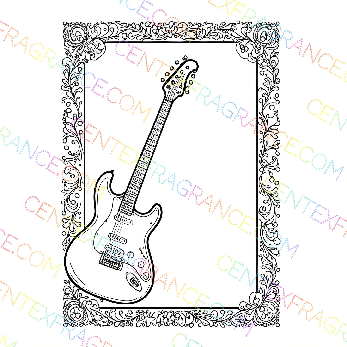 CFCS 0109112 Coloring Sheets, Stationary Music guitar Stationary. images