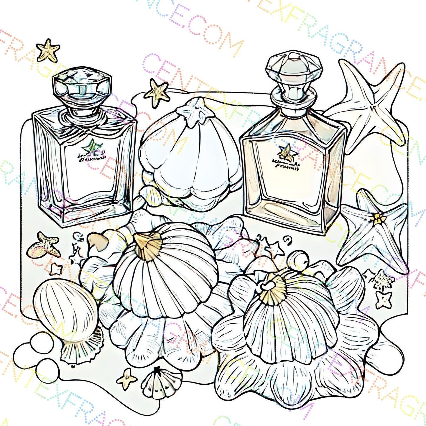 CFCS 01045112 Fragrance Clipart Sand and Shell Sketch Version