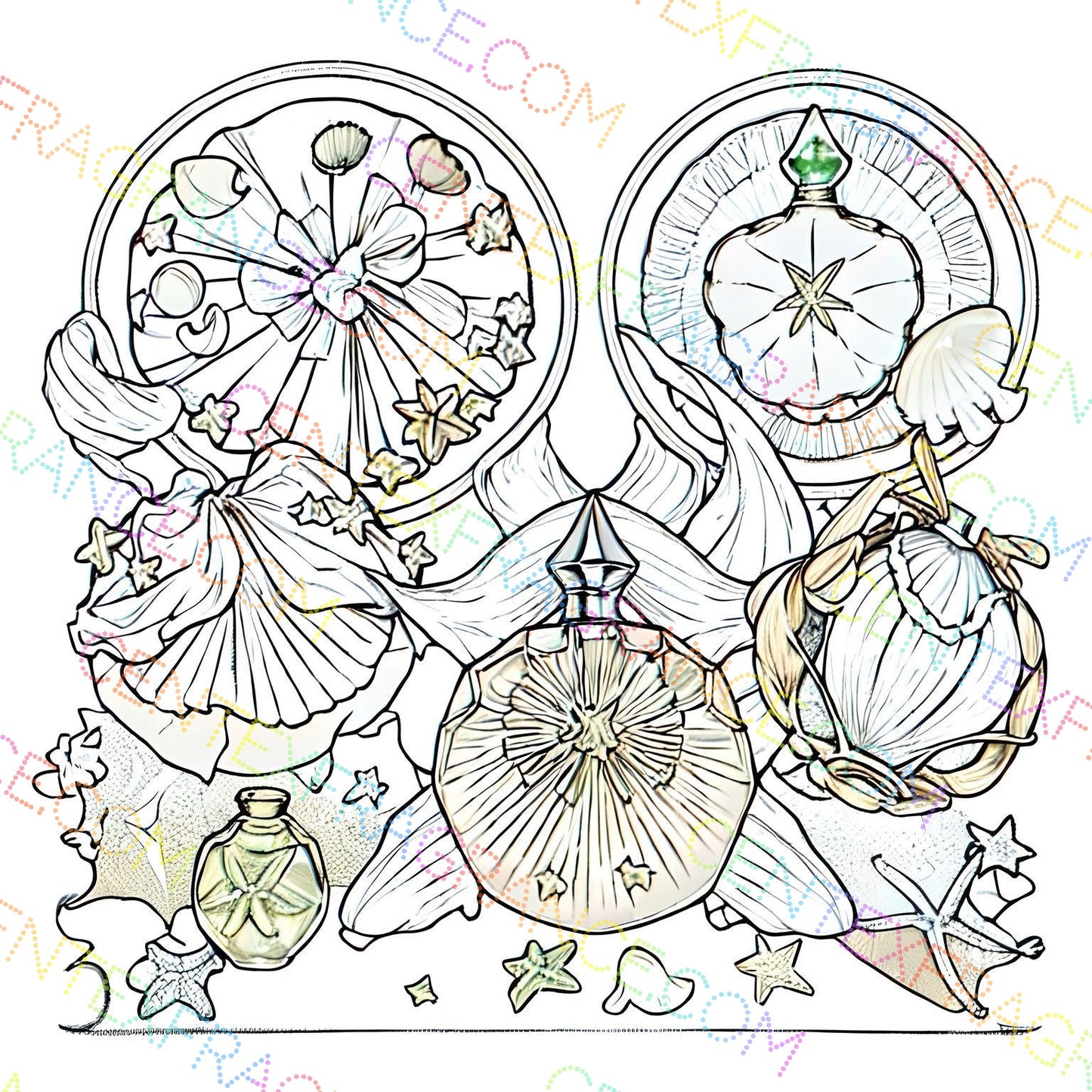 CFCS 01045112 Fragrance Clipart Sand and Shell Sketch Version
