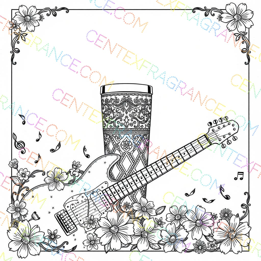 CFCS 0109112 Coloring Sheets, Stationary Music guitar Stationary. images