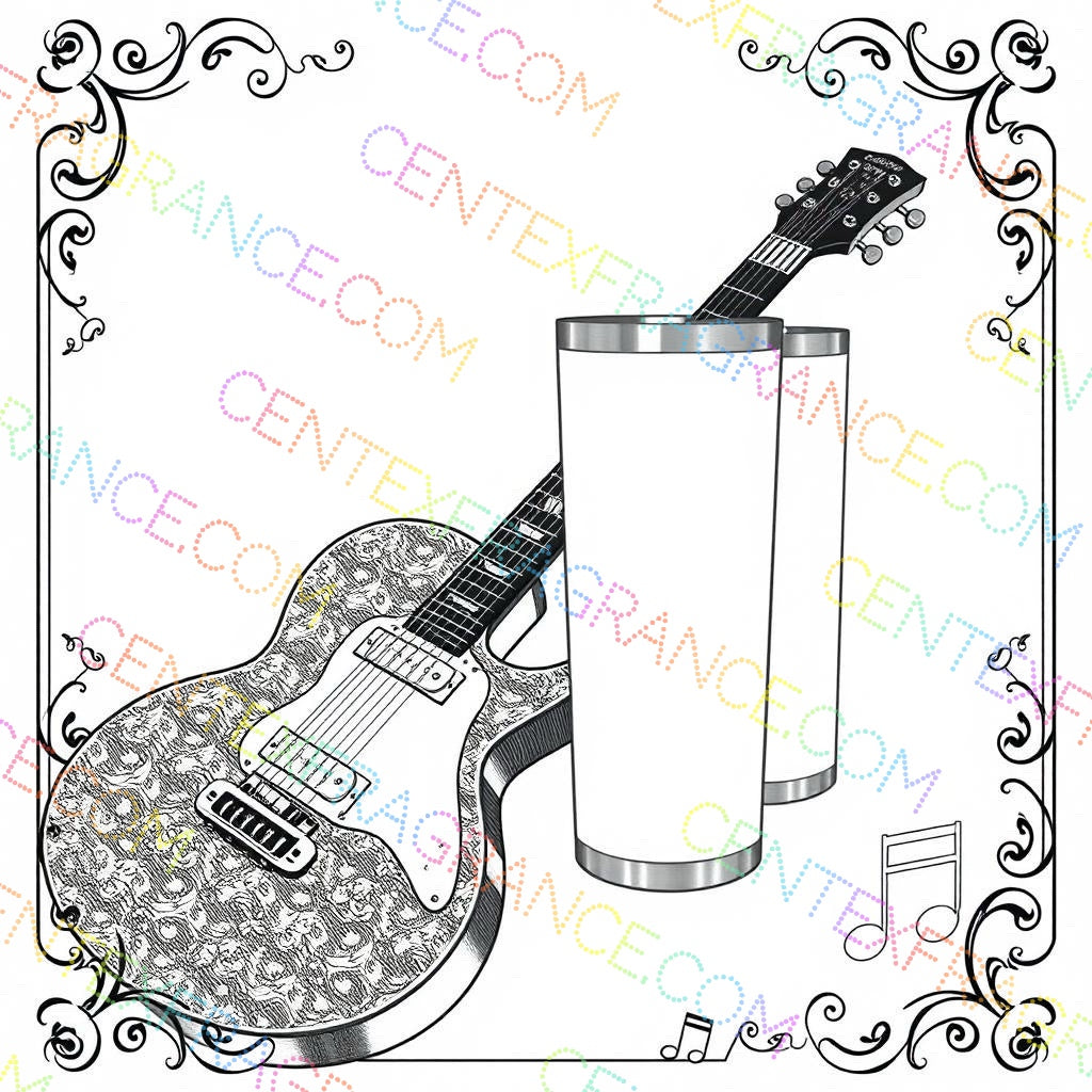 CFCS 0109112 Coloring Sheets, Stationary Music guitar Stationary. images