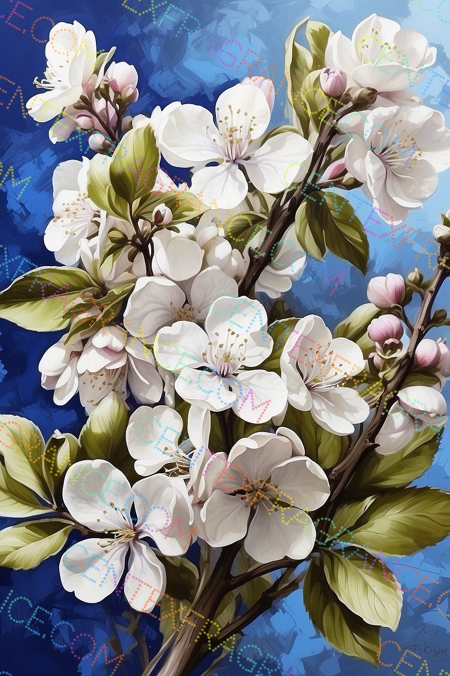 CFCS 01020112 Clip Art Floral Prints Pears Blue