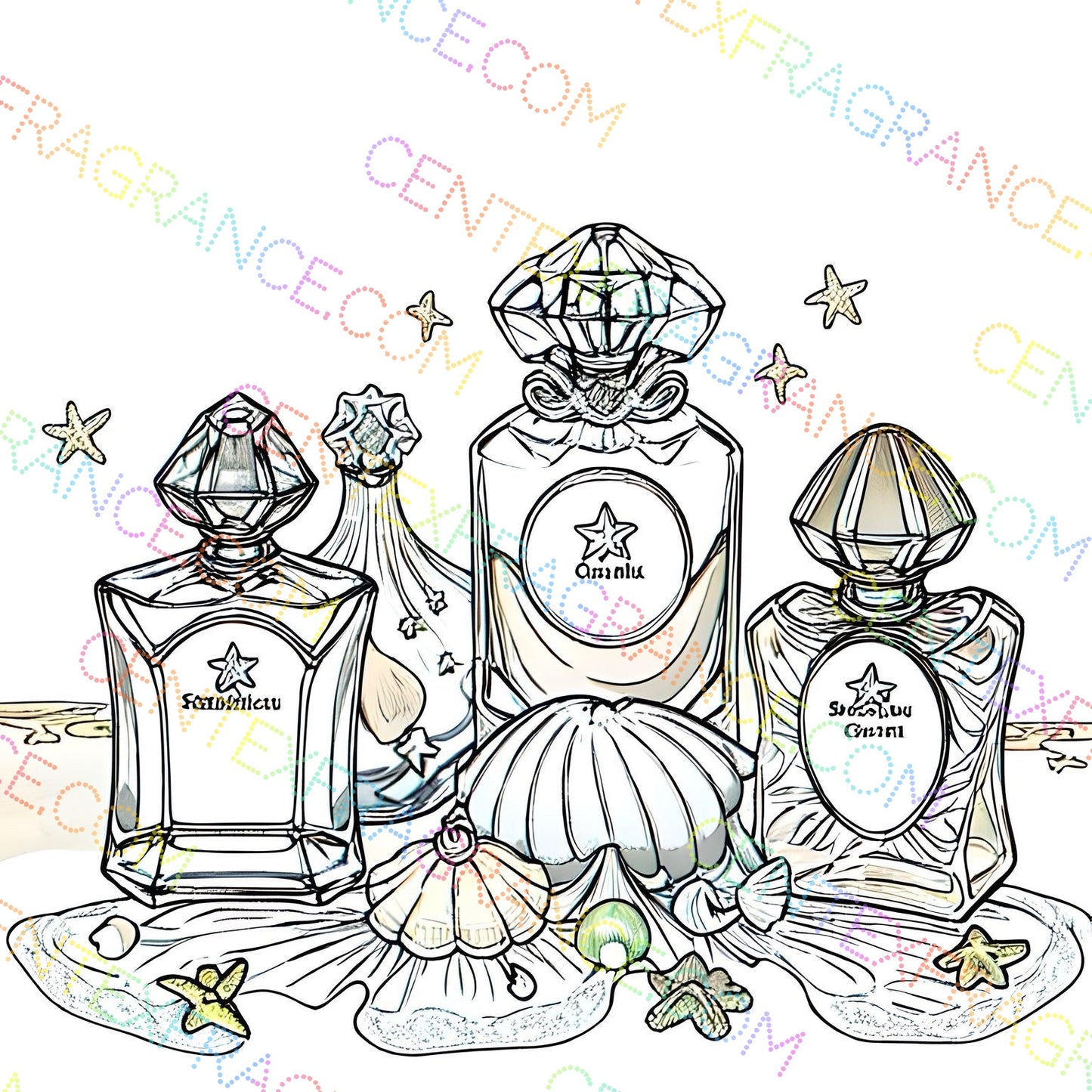 CFCS 01045112 Fragrance Clipart Sand and Shell Sketch Version