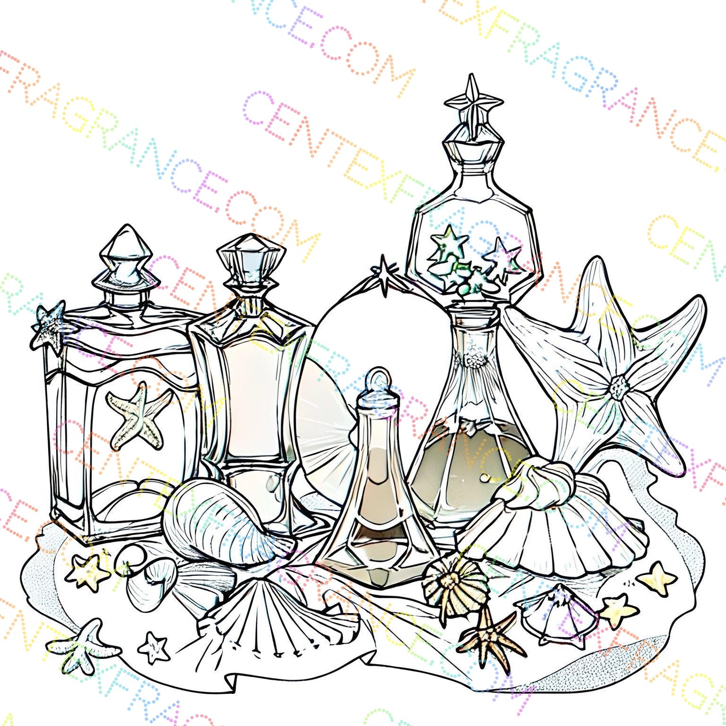 CFCS 01045112 Fragrance Clipart Sand and Shell Sketch Version