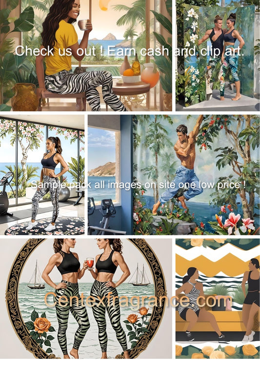 Sample pack item July cf66  Gym Cruise Digital download Includes individual items shown on collage