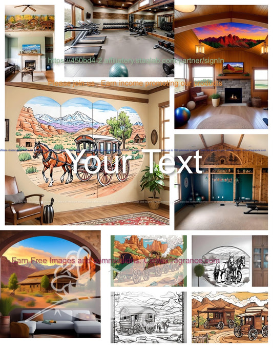 Sample pack July cf32 Southwestern home gym motif includes 20 plus images